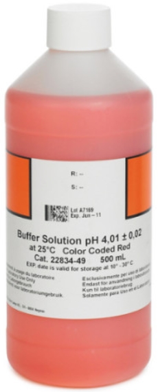 22834-49 pH 4.01표준용액 color-coded red, 500mL